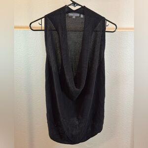 Vince Black Sleeveless Drape Sweater